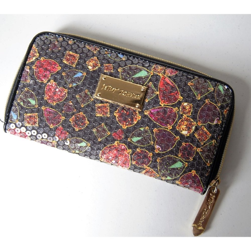 Betsey Johnson Gem/Jewel Print Sequined Wallet